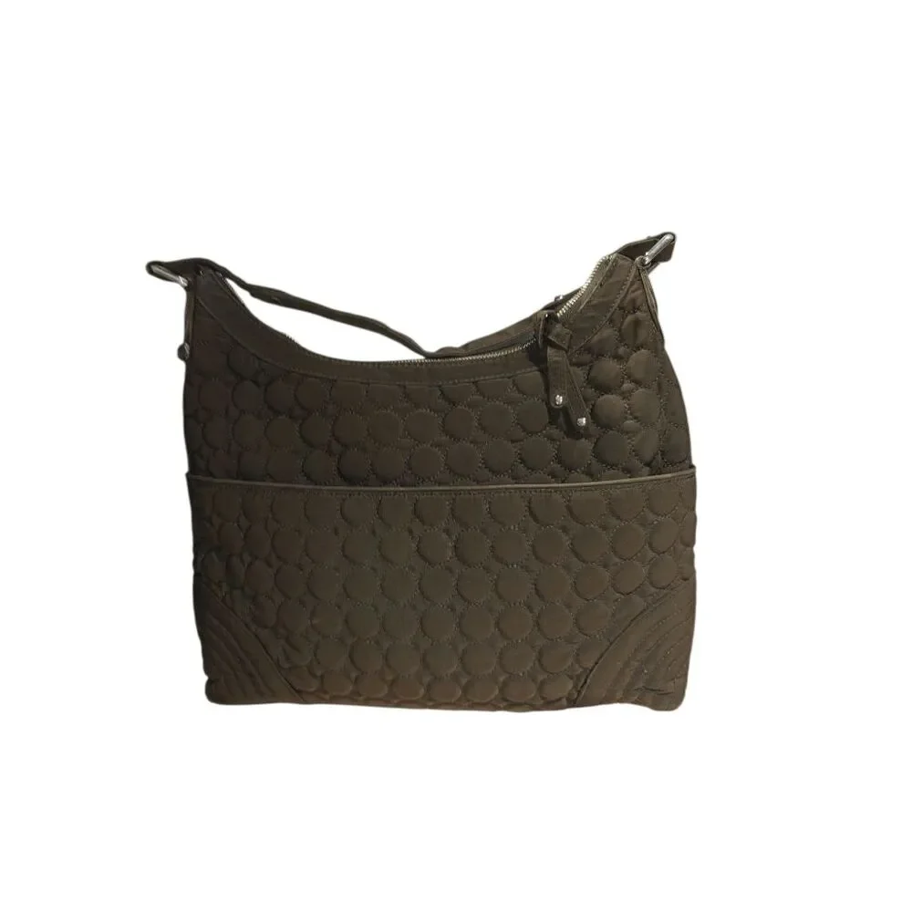 VERA BRADLEY Espresso Baroque Microfiber Hobo Bag